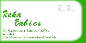 reka babics business card